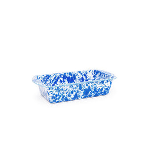 ecomposer-color-blue splatter, D32DBM - Splatter Loaf Pan, Blue Splatter