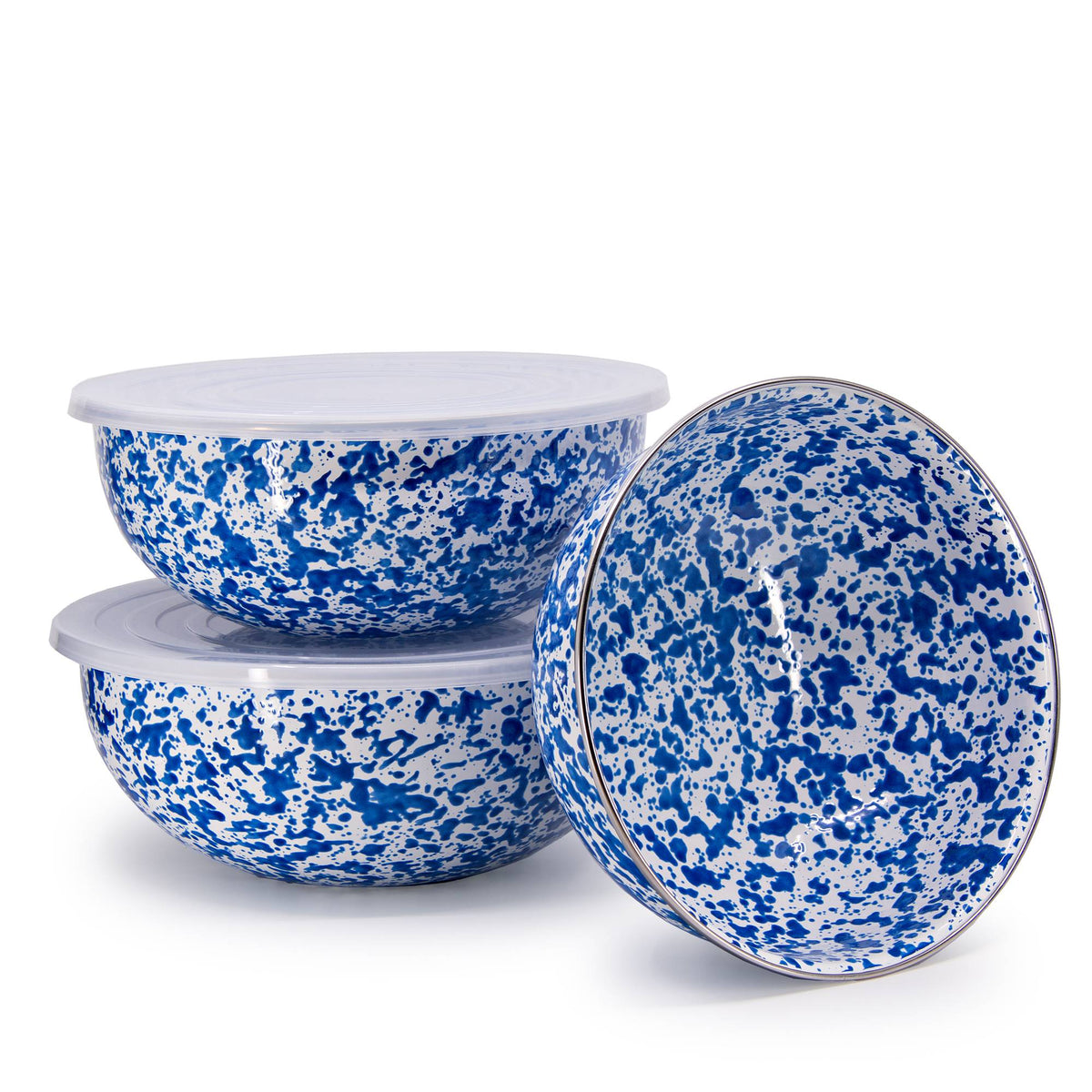 ecomposer-color-blue splatter, D54DBM - Splatter Covered Multi-Purpose Bowl Set, Blue Splatter