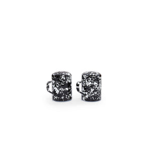 ecomposer-color-black splatter, D55BLM - Splatter Salt and Pepper Shaker Set, Black Splatter