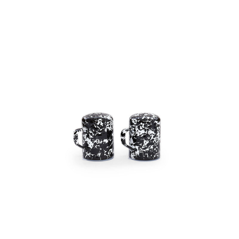 ecomposer-color-black splatter, D55BLM - Splatter Salt and Pepper Shaker Set, Black Splatter