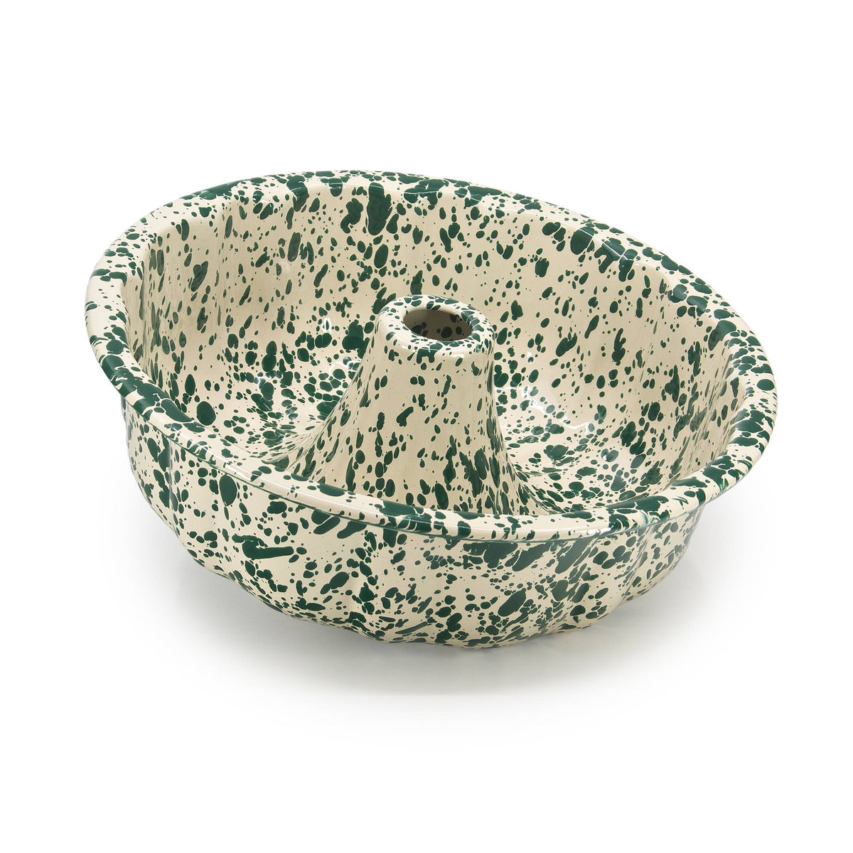ecomposer-color-green and cream, D96GCM - Splatter Bundt Pan, Green and Cream