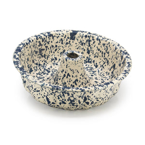 ecomposer-color-navy and cream, D96NVM - Splatter Bundt Pan, Navy and Cream