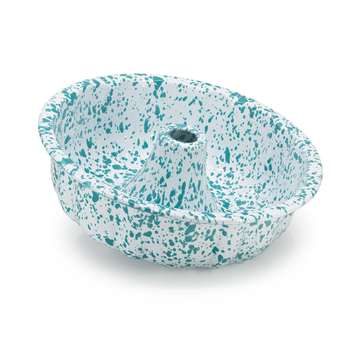 ecomposer-color-turquoise splatter, D96TQM - Splatter Bundt Pan, Turquoise Splatter