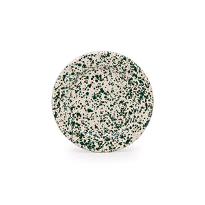 ecomposer-color-green and cream, D99GCM-4 - Splatter Flat Salad Plates, Set of 4, Green and Cream