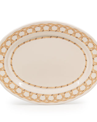 Domino x CCH Wicker Small 14 inch Oval Tray
