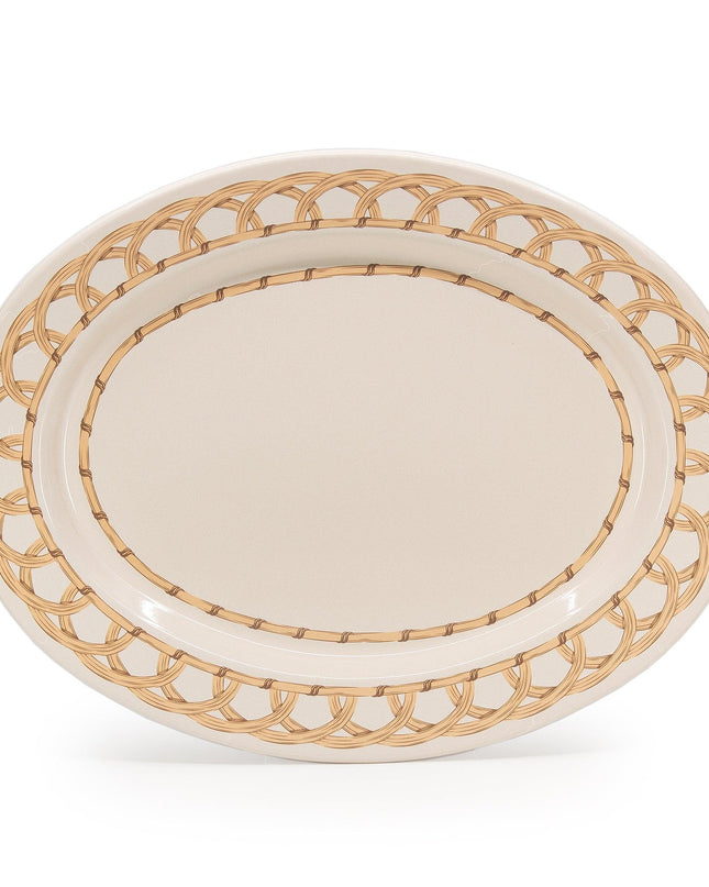 Domino x CCH Wicker Small 14 inch Oval Tray
