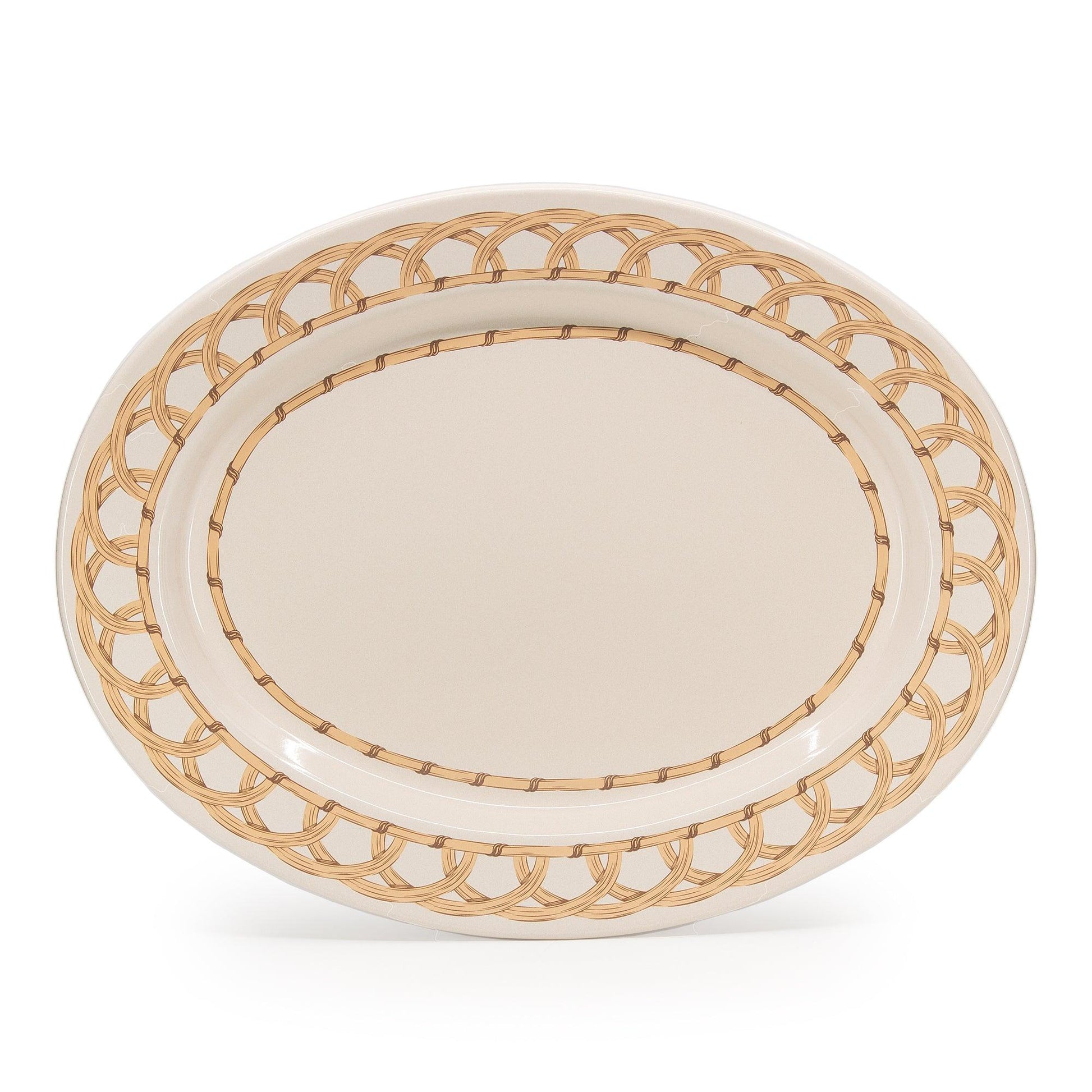 Domino x CCH Wicker Small 14 inch Oval Tray