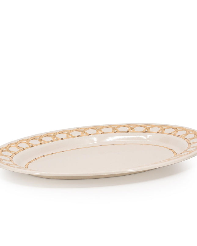 Domino x CCH Wicker Small 14 inch Oval Tray