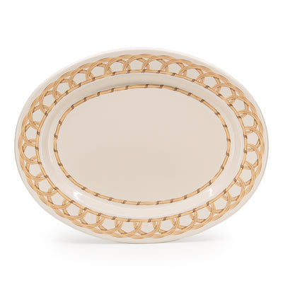Domino x CCH Wicker Small 14 inch Oval Tray