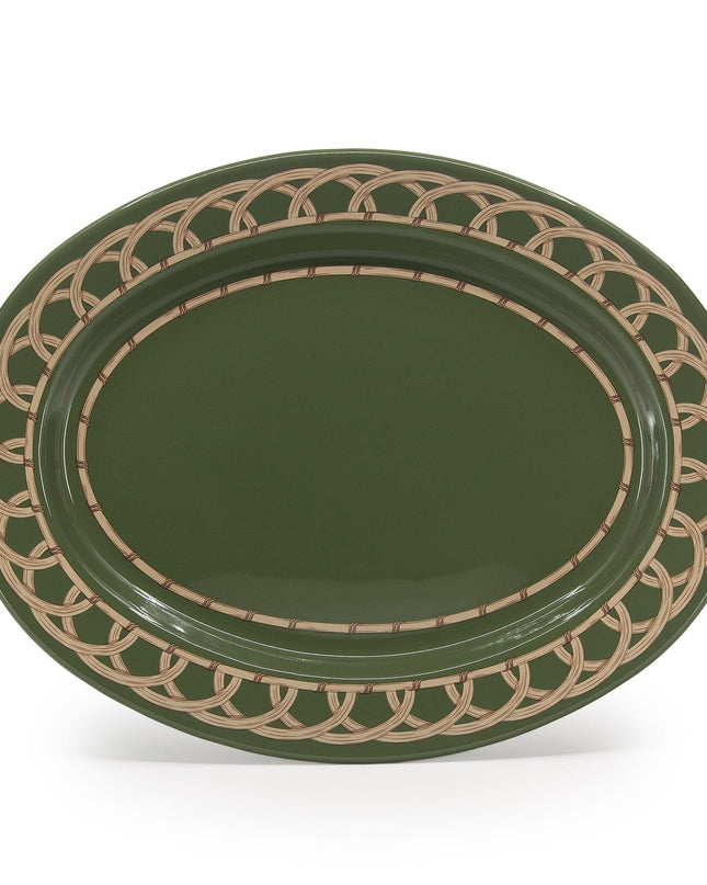 Domino x CCH Wicker Small 14 inch Oval Tray