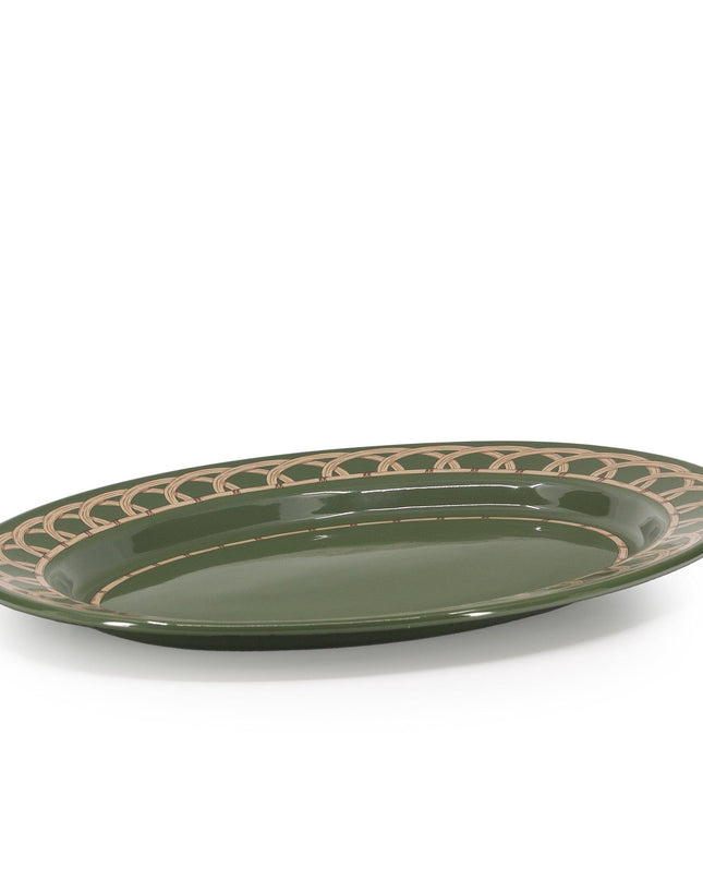Domino x CCH Wicker Small 14 inch Oval Tray
