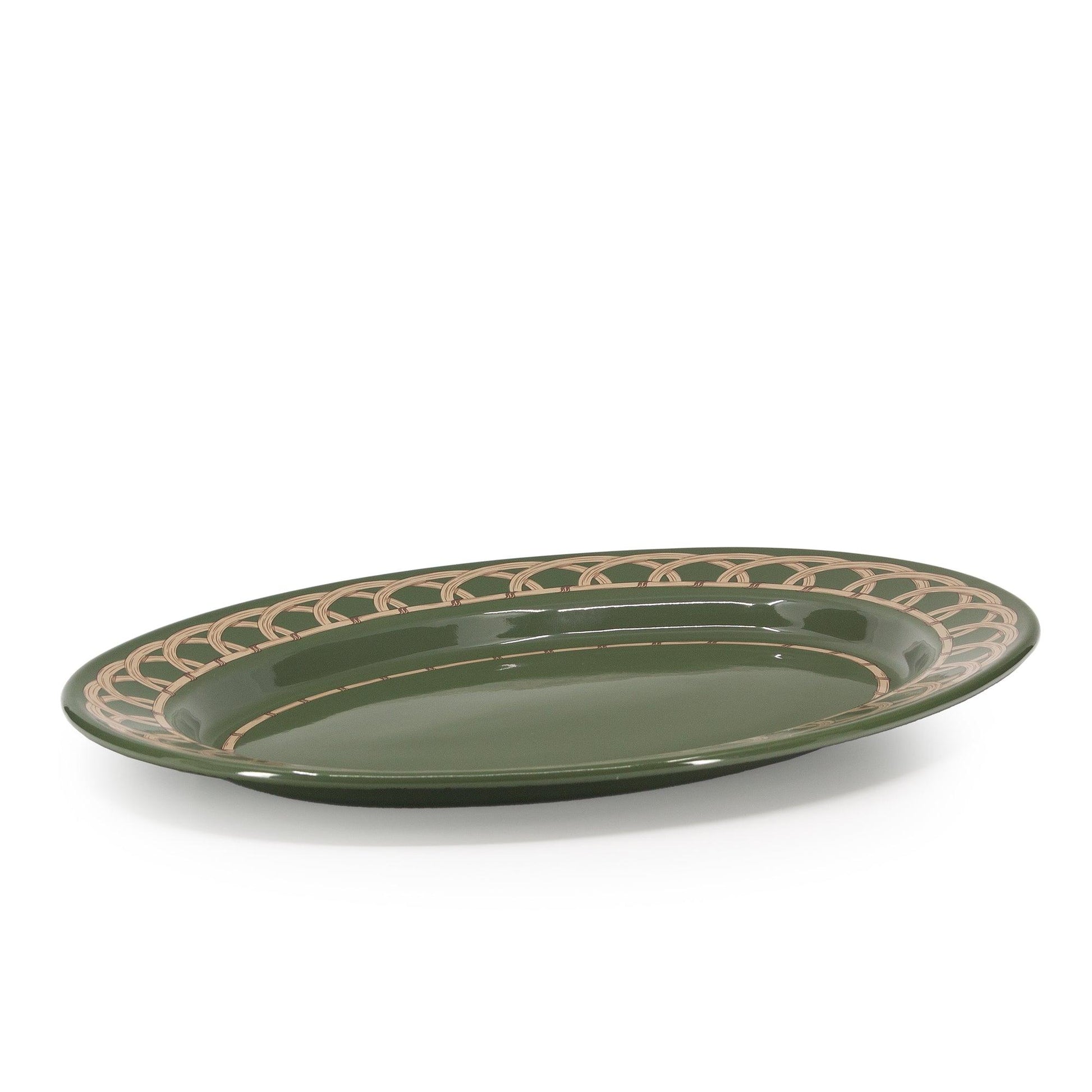Domino x CCH Wicker Small 14 inch Oval Tray