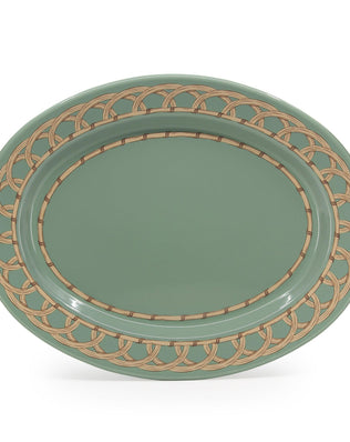 Domino x CCH Wicker Small 14 inch Oval Tray