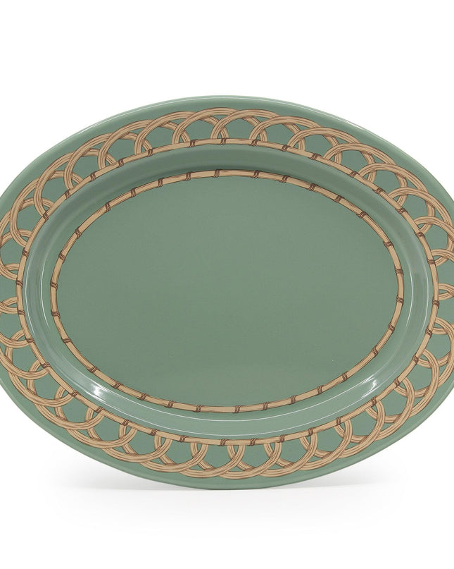 Domino x CCH Wicker Small 14 inch Oval Tray