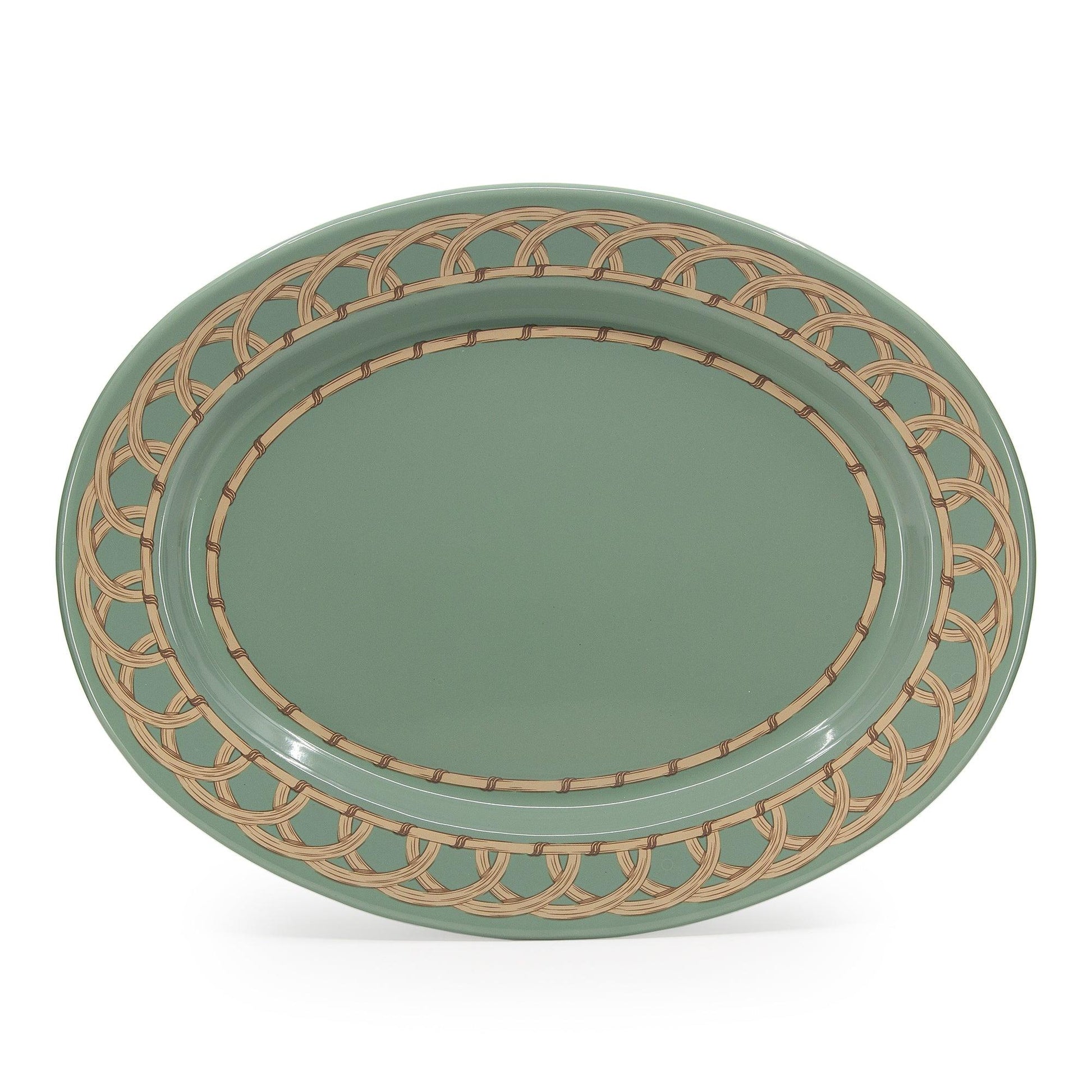Domino x CCH Wicker Small 14 inch Oval Tray