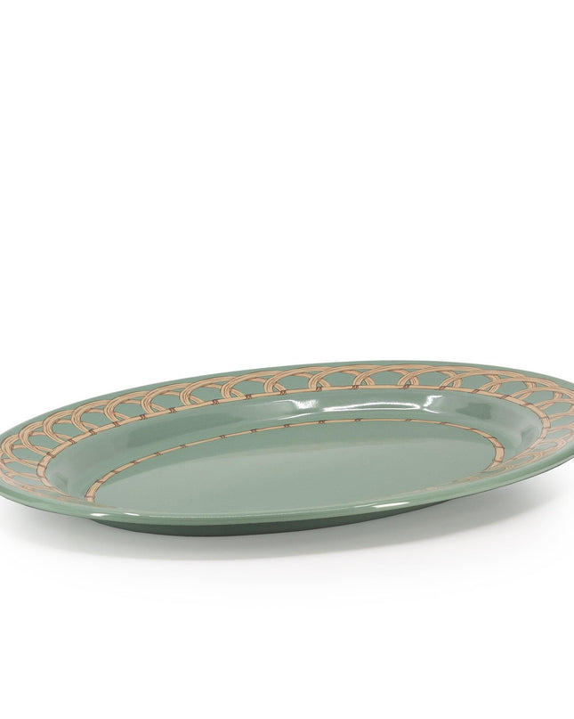 Domino x CCH Wicker Small 14 inch Oval Tray