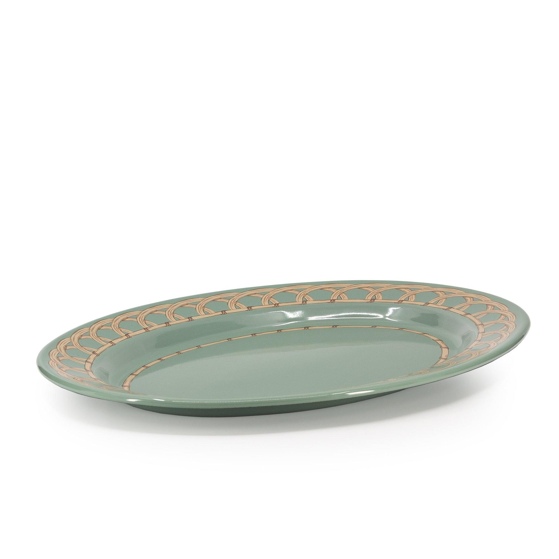 Domino x CCH Wicker Small 14 inch Oval Tray