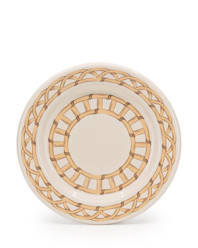 Domino x CCH Wicker Flat Salad Plates, Set of 4