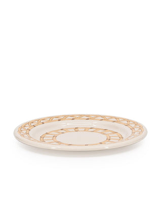 Domino x CCH Wicker Flat Salad Plates, Set of 4
