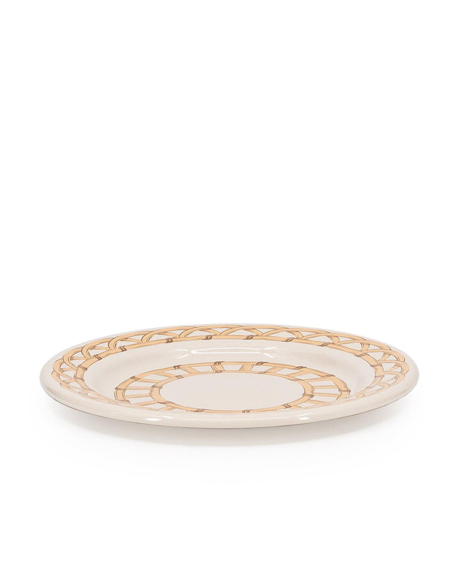 Domino x CCH Wicker Flat Salad Plates, Set of 4