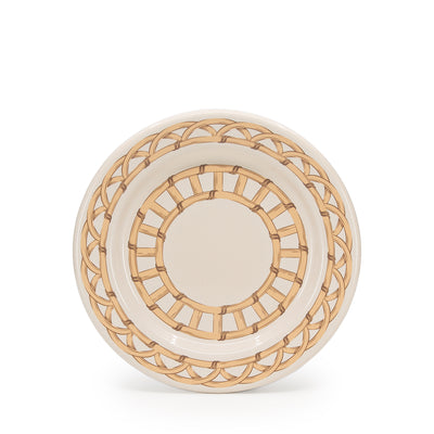Domino x CCH Wicker Flat Salad Plates, Set of 4