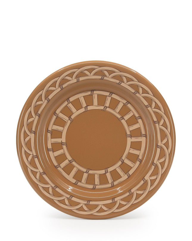 Domino x CCH Wicker Flat Salad Plates, Set of 4