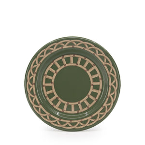 ecomposer-color-sage, DM99WKR-SAG-4 - Domino x CCH Wicker Flat Salad Plates, Set of 4, Sage