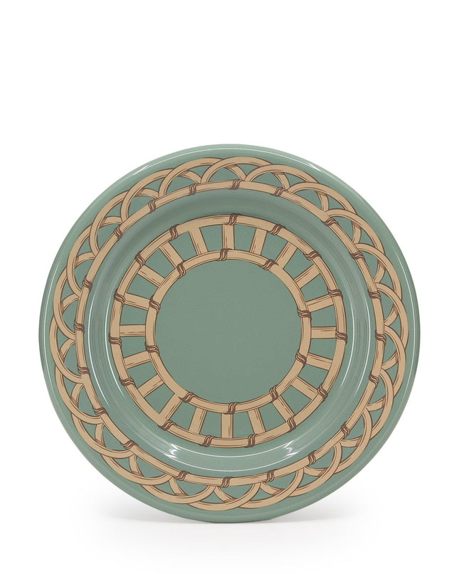 Domino x CCH Wicker Flat Salad Plates, Set of 4