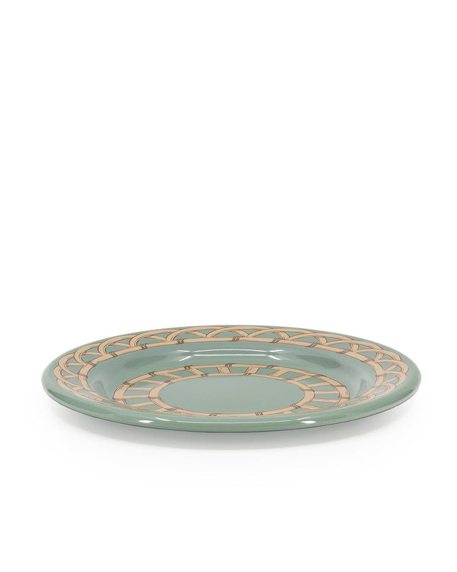Domino x CCH Wicker Flat Salad Plates, Set of 4