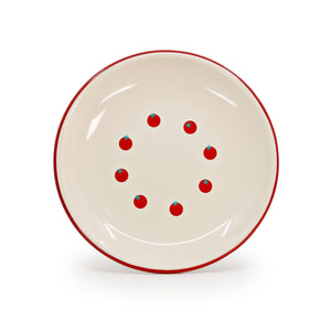 ecomposer-color-red rim, DP124TOMRED-2 - Dan Pelosi x CCH Tomato Coupe Dinner Plates, Set of 2, Red Rim