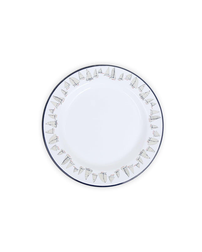 Fishs Eddy Knotical Flat Salad Plates, Set of 4, Sailboats