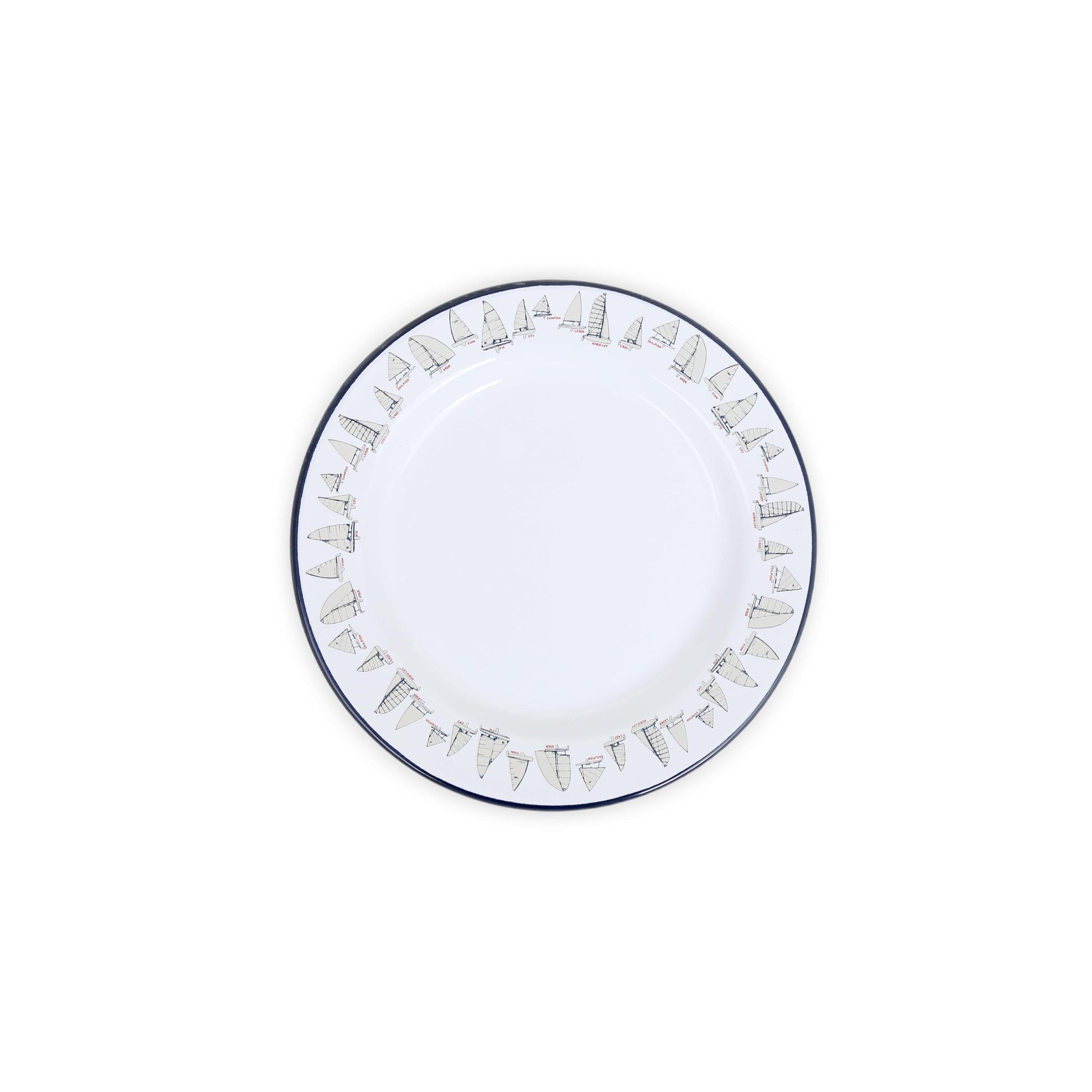 Fishs Eddy Knotical Flat Salad Plates, Set of 4, Sailboats