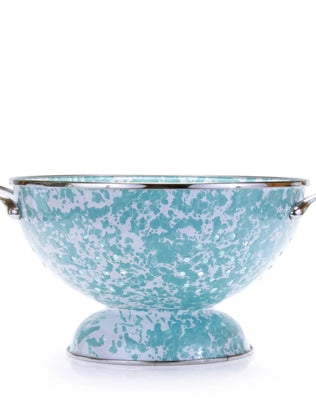 GLCOLS - Sea Glass Swirl Set Of Colanders - Golden Rabbit Enamelware