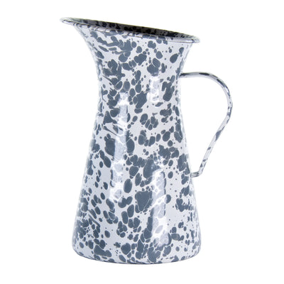 GY63 - Grey Swirl Medium Pitcher - Golden Rabbit Enamelware
