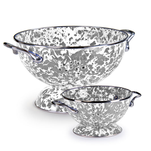 Grey Swirl Large And Petite Colanders
