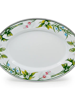 HB06 - Herb Oval Platter - Golden Rabbit Enamelware