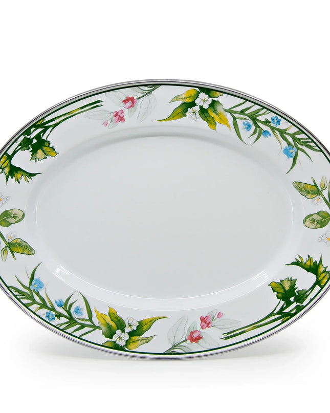 HB06 - Herb Oval Platter - Golden Rabbit Enamelware