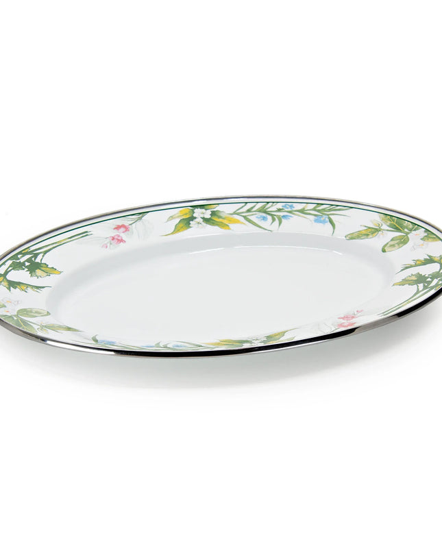 HB06 - Herb Oval Platter - Golden Rabbit Enamelware