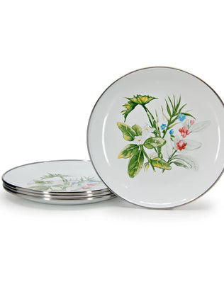 HB69S4 - Herbs Sandwich Plates - Set of 4 - Golden Rabbit Enamelware