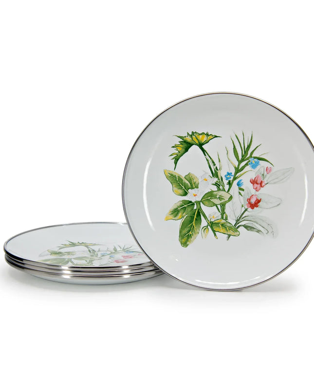 HB69S4 - Herbs Sandwich Plates - Set of 4 - Golden Rabbit Enamelware
