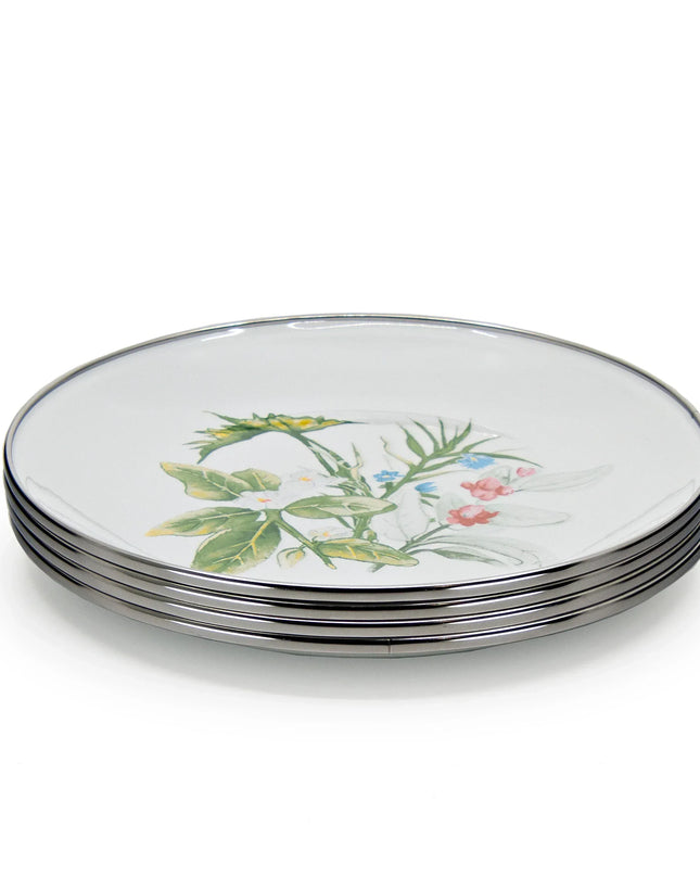 HB69S4 - Herbs Sandwich Plates - Set of 4 - Golden Rabbit Enamelware