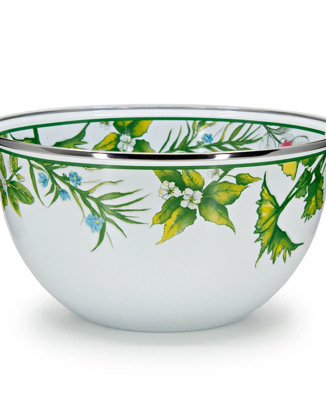 HB89 - Herbs Large Salad Bowl - Golden Rabbit Enamelware