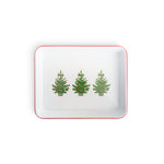 Helmsie x CCH Christmas Trees Small Rectangular Tray, Red Rim