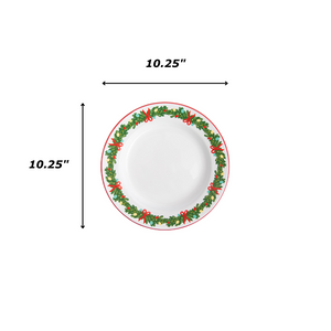Helmsie x CCH Dinner Plates, Set of 4, Christmas Garland