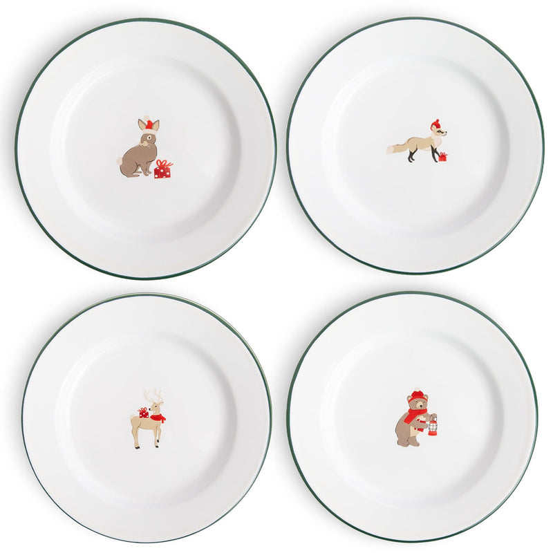 HS99GRN-ANMLSET - Helmsie x CCH Salad Plates, Set of 4, Holiday Animals - 1