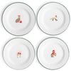 Helmsie x CCH Holiday Animals Flat Salad Plates, Set of 4, Green Rim