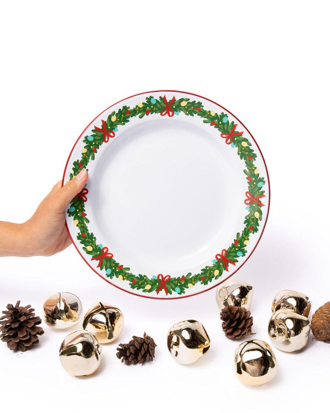 Helmsie x CCH Dinner Plates, Set of 4, Christmas Garland