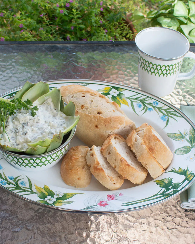 HB06 - Herb Oval Platter - Golden Rabbit Enamelware