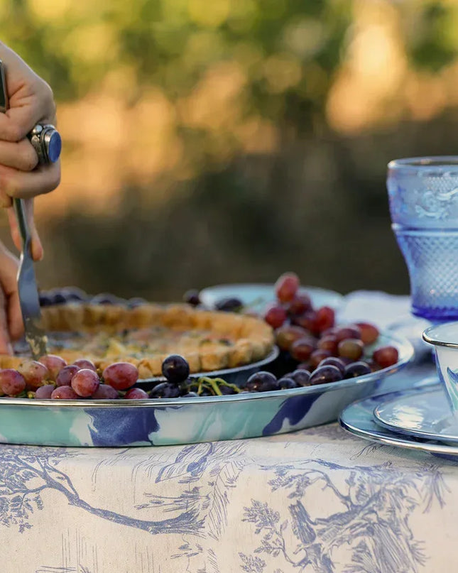 LG21 - Lagoon Medium Tray - Golden Rabbit Enamelware