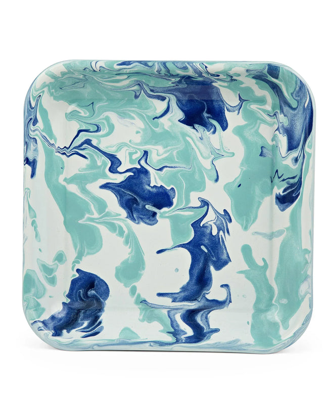 LG09S2 - Lagoon Square Trays - Set of 2 - Golden Rabbit Enamelware